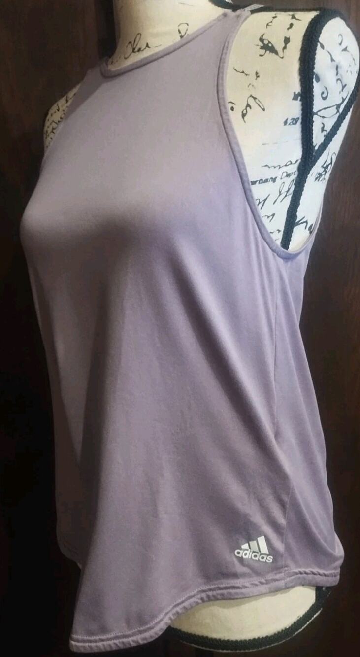 Adidas Stripe strap purple Tank Top Athletic Womens Small Running lightweight